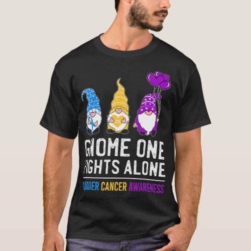 Gnome One Fights Alone Bladder Cancer Awareness Mo T_Shirt