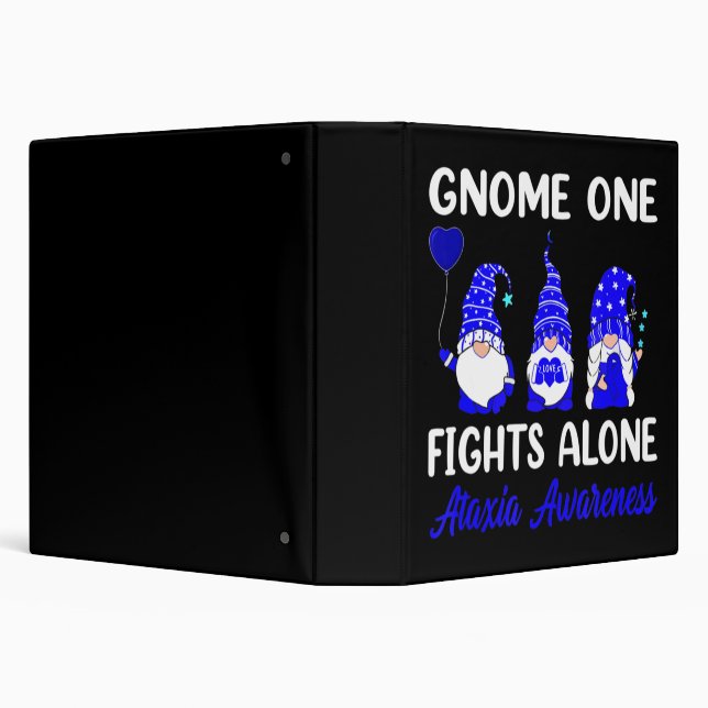 Gnome One Fights Alone Blue Ribbon Ataxia Awarenes 3 Ring Binder (Background)