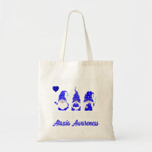 Gnome One Fights Alone Blue Ribbon Ataxia Awarenes Tote Bag