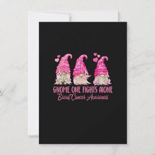 Gnome One Fights Alone Breast Cancer Awareness Pin Invitation