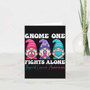Gnome One Fights Alone - Christmas Thyroid Cancer Card