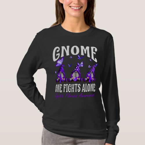 Gnome One Fights Alone Cystic Fibrosis Awareness T_Shirt