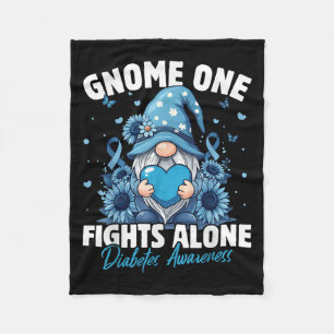 Gnome One Fights Alone Diabetes Awareness  Fleece Blanket