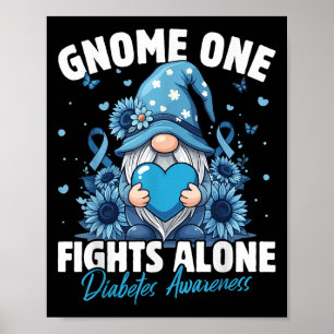 Gnome One Fights Alone Diabetes Awareness  Poster