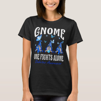 Gnome One Fights Alone Diabetes Awareness  T-Shirt