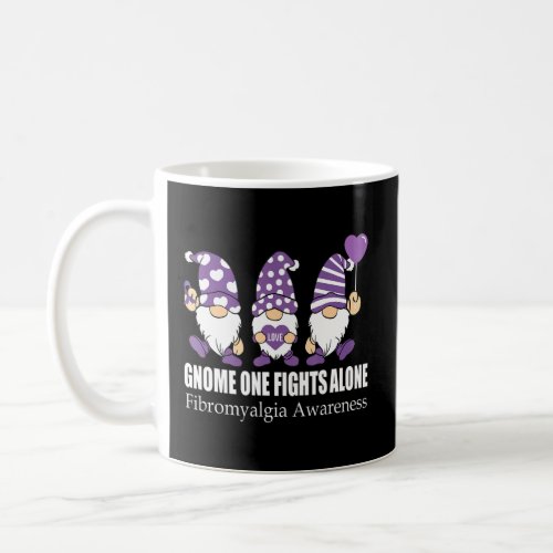 Gnome One Fights Alone  Fibromyalgia Awareness War Coffee Mug