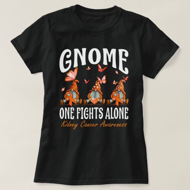 Gnome One Fights Alone Kidney Cancer Awareness T-Shirt (Design Front)