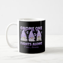 Gnome One Fights Alone Lavender Fight The Cancer Coffee Mug
