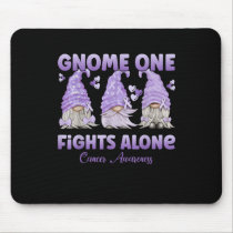 Gnome One Fights Alone Lavender  Fight The Cancer Mouse Pad