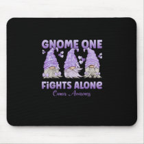 Gnome One Fights Alone Lavender  Fight The Cancer. Mouse Pad