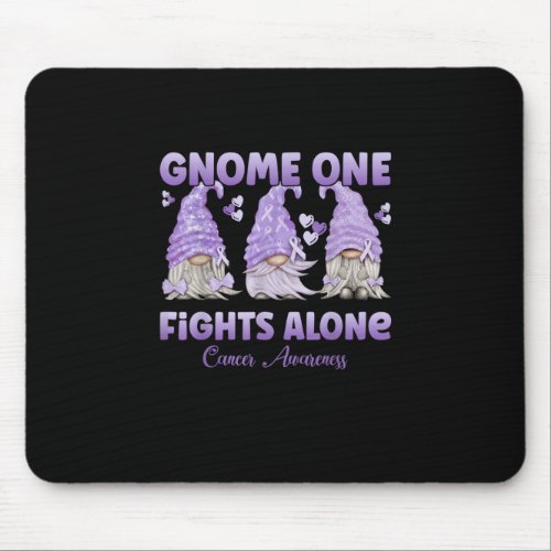 Gnome One Fights Alone Lavender  Fight The Cancer Mouse Pad