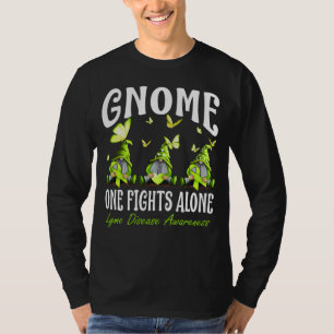 Gnome One Fights Alone Lyme Disease Awareness T-Shirt