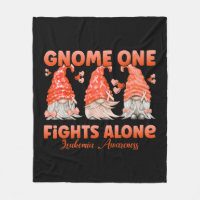 Gnome One Fights Alone Orange  Leukemia Awareness 