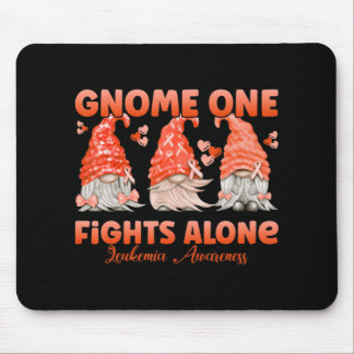 Gnome One Fights Alone Orange  Leukemia Awareness  Mouse Pad