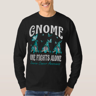 Gnome One Fights Alone Ovarian Cancer Awareness T-Shirt