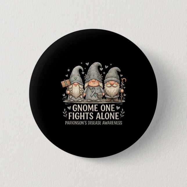 Gnome one fights alone parkinson's disease button (Front)