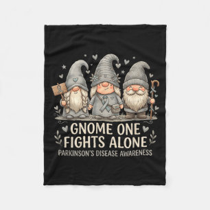 Gnome one fights alone parkinson's disease fleece blanket