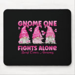 Gnome One Fights Alone Pink Breast Cancer Awarenes Mouse Pad