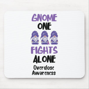 Gnome One Fights Alone Purple Ribbon Overdose Awar Mouse Pad