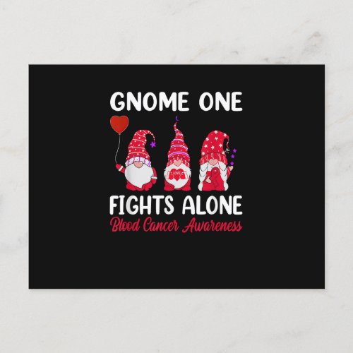 Gnome One Fights Alone Red Ribbon Blood Cancer Awa Postcard