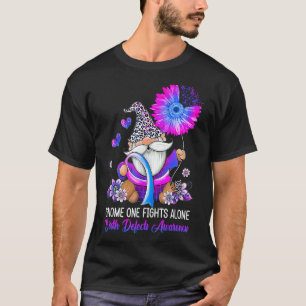 Gnome One Fights Alone Ribbon Birth Defects Awaren T-Shirt