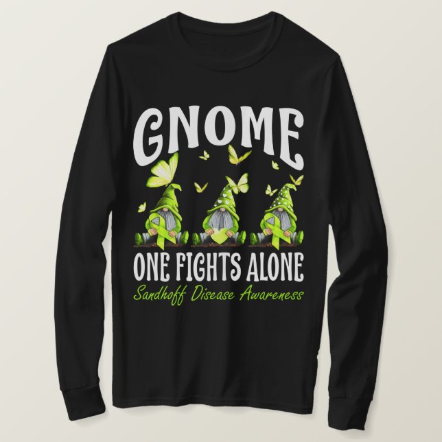 Gnome One Fights Alone Sandhoff Disease Awareness T-Shirt (Design Front)