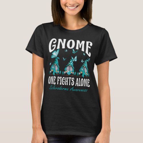 Gnome One Fights Alone Scleroderma Awareness T_Shirt