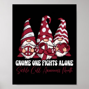 Gnome One Fights Alone Sickle Cell Awareness Month Poster