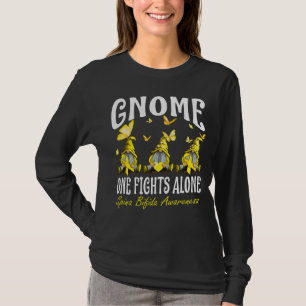 Gnome One Fights Alone Spina Bifida Awareness T-Shirt