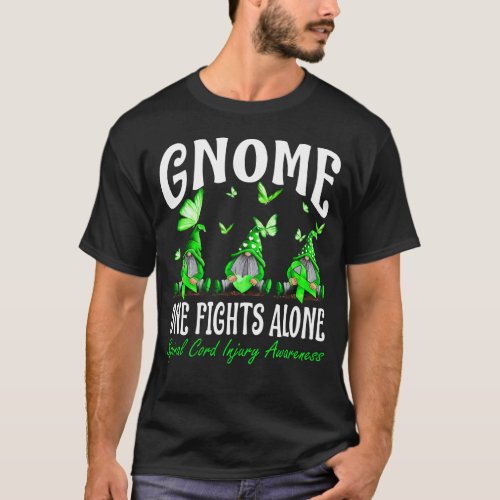 Gnome One Fights Alone Spinal Cord Injury Awarenes T_Shirt