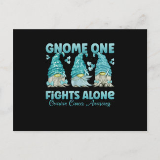 Gnome One Fights Alone Teal Ovarian Cancer Awarene Postcard