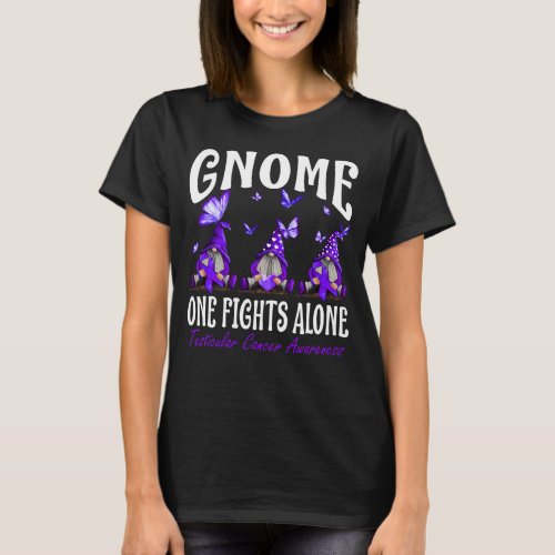 Gnome One Fights Alone Testicular Cancer Awareness T_Shirt