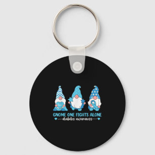 Gnome One Fights Alone Type 1 Diabetes Awareness T Keychain