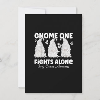 Gnome One Fights Alone White Lung Cancer Awareness Invitation
