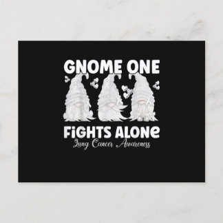 Gnome One Fights Alone White Lung Cancer Awareness Postcard