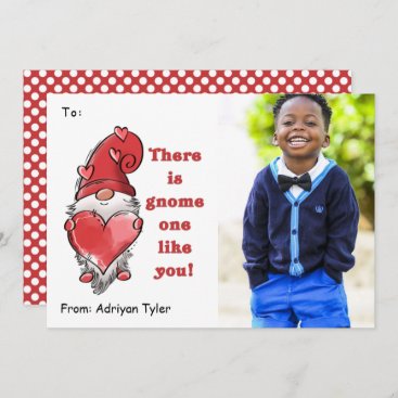 Gnome One Like You Classroom Photo Valentines Day  Holiday Card