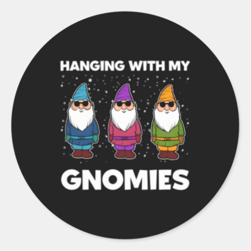Gnome Pajamas Hanging With My Gnomies Classic Round Sticker
