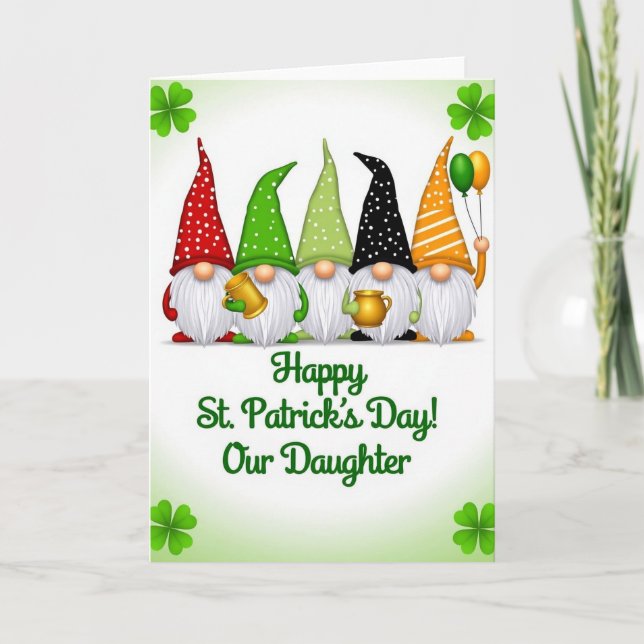 Gnome Parade Happy St Patricks Card (Front)