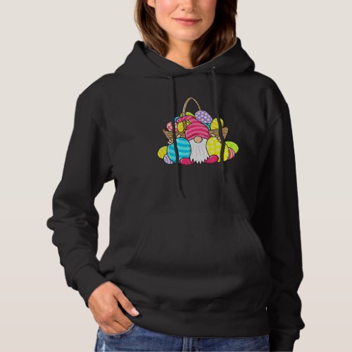Gnome Pastel Spring Bunny Hunt Eggs Rabbit Easter  Hoodie