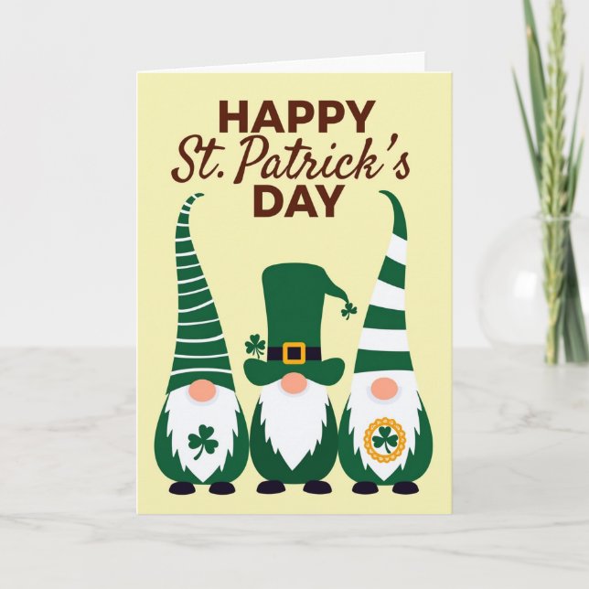 Gnome Patrick Day Happy Card (Front)