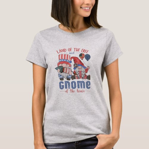 Gnome Patriotic Land of the Free Home of Brave T_Shirt
