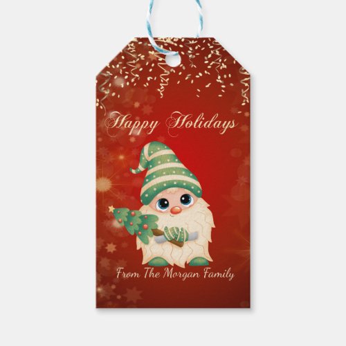 Gnome Pine TreeConfettiRed Gift Tags