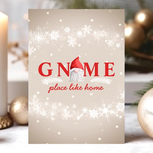 Gnome Place Like Home Christmas Holiday Card