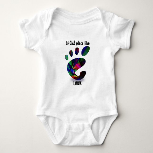 GNOME Place Like LINUX Baby Bodysuit (Front)