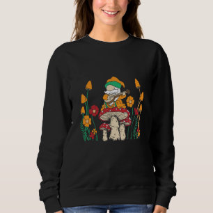 Gnome playing banjo fungi mushrooms sweatshirt