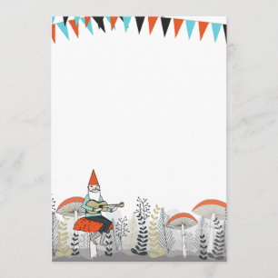 Gnome Playing Guitar Invitation