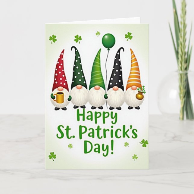 Gnome Polka Dot Pattern Card (Front)