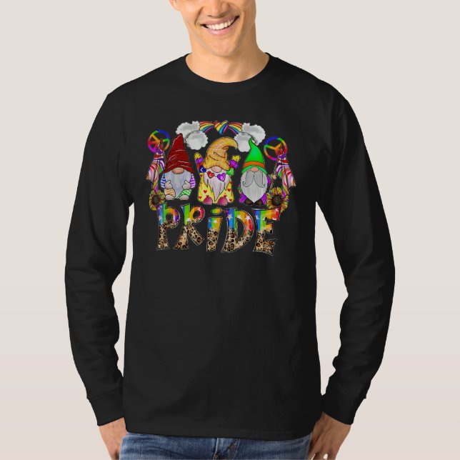 Gnome Pride Leopard LGBT Flag Gay Pride Month Tran T-Shirt (Front)