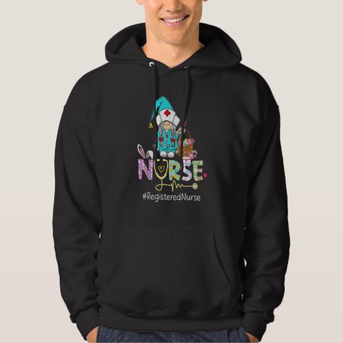 Gnome Registered Nurse Bunny Stethoscope Easter Ch Hoodie