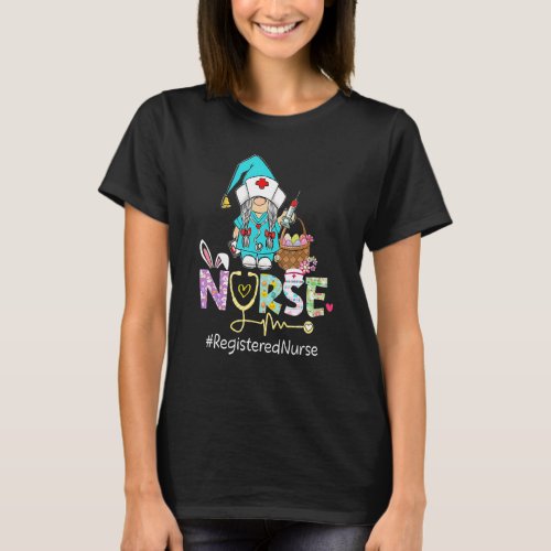 Gnome Registered Nurse Bunny Stethoscope Easter Ch T_Shirt